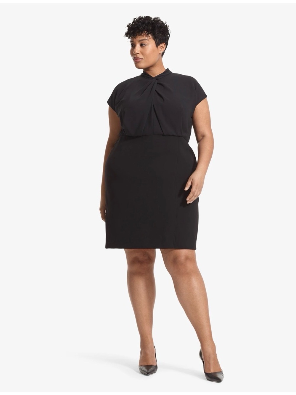 MM.LaFleur Black Dress with Pencil Skirt — Tailored Plus-Size Sheath